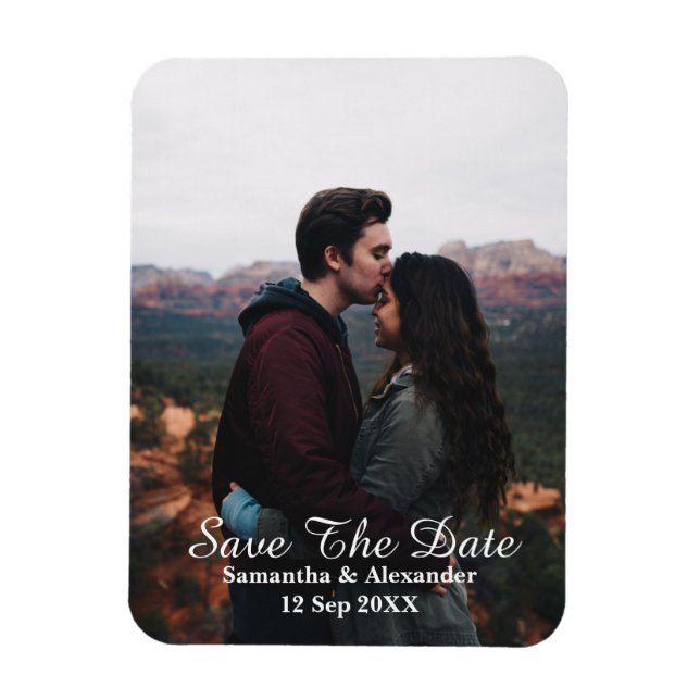 Modernes Foto Save the Date Magnet (Vertikal)