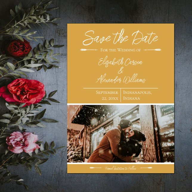 Modernes Foto Save the Date | Marigold (Modern Photo Save the Date - Marigold)