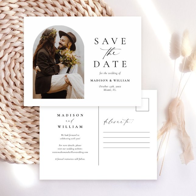 Modernes Foto Save the Date Postkarte (Von Creator hochgeladen)