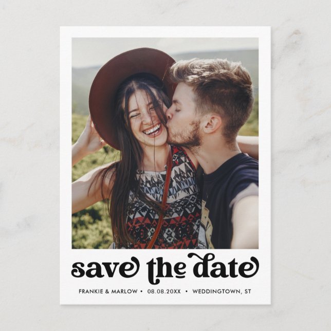 Modernes Foto Save the Date Postkarte (Vorderseite)