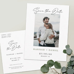 Modernes Foto Save the Date Postkartenvorlage Einladungspostkarte