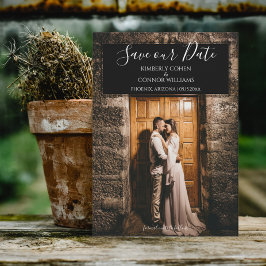 Modernes Foto Save the Date | Schwarz