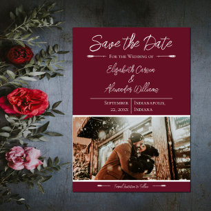 Modernes Foto Save the Date Wine Red