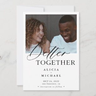 Modernes Foto Schwarz Drehbuch Save The Date