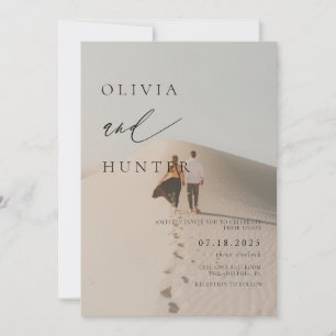 Modernes Foto Schwarz & Weiß Hochzeit Einladung