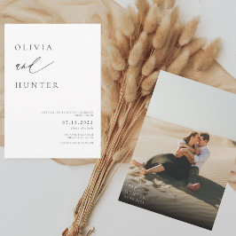 Modernes Foto Schwarz & Weiß Hochzeit Einladung