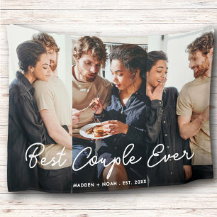 Modernes Foto Script Bestes Paar je Collage Sherpadecke