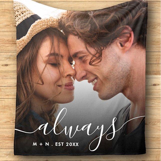 Modernes Foto Skript Couple Liebe Immer Family Fleecedecke (Von Creator hochgeladen)