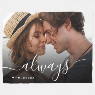 Modernes Foto Skript Couple Liebe Immer Family Fleecedecke