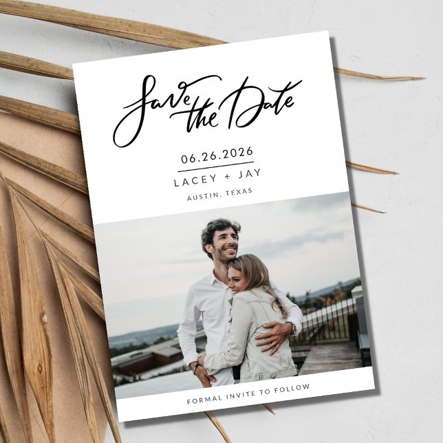 Modernes Foto-SkriptWedding Save the Date (Modern Photo Script Wedding Save the Date)