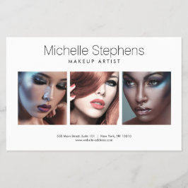 Modernes Foto Trio für Makeup-Künstler, Stylist Flyer