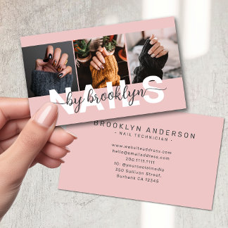 Modernes Foto Typografie Nail Artist Visitenkarte