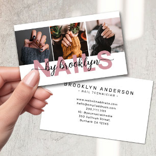 Modernes Foto Typografie Nail Artist Visitenkarte