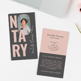 Modernes Foto Typografie Notar Signature Agent Visitenkarte
