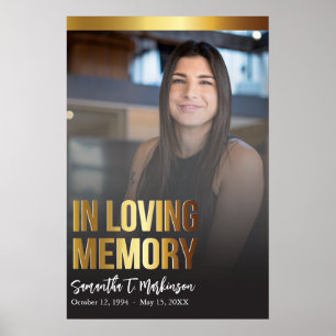Modernes Foto- und Beerdigungsprogramm Poster