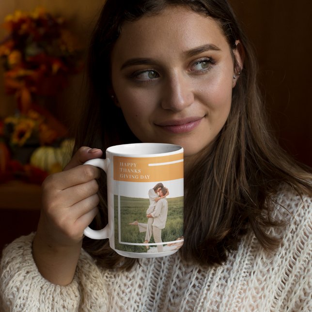 Modernes Foto und ein gutes Erntedankfest Kaffeetasse (Von Creator hochgeladen)