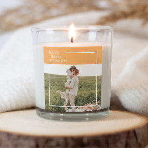 Modernes Foto und ein gutes Erntedankfest Quadratischer Aufkleber