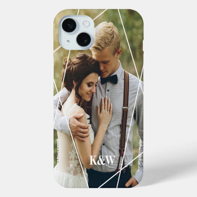 Modernes Foto und Monogramm Case-Mate iPhone Hülle (Rückseite)