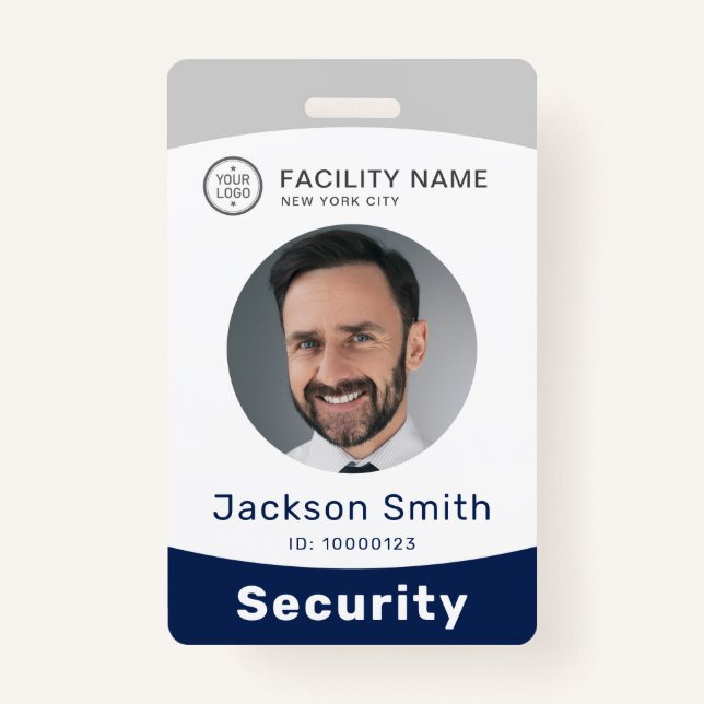 Modernes Foto und Name Mitarbeiter Abzeichen Ausweis (Vorderseite)