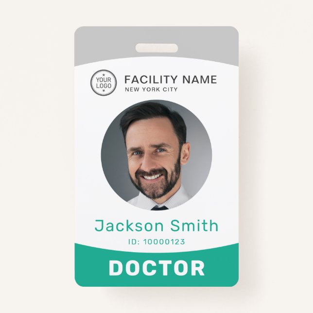 Modernes Foto und Name Mitarbeiter Abzeichen Ausweis (Vorderseite)