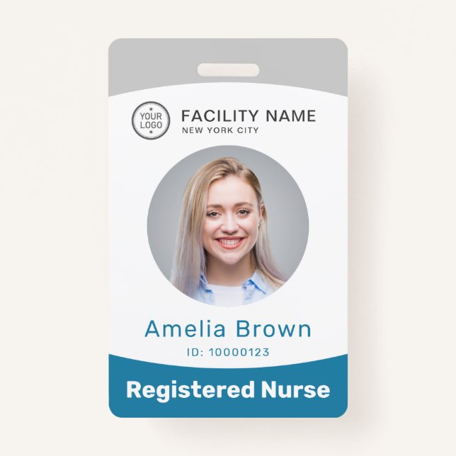 Modernes Foto und Name Mitarbeiter Abzeichen Ausweis (Vorderseite)