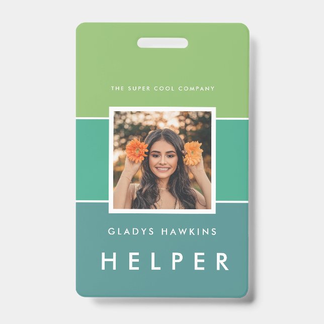 Modernes Foto und Name Personalausweis Ausweis (Vorderseite)