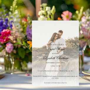 Modernes Foto und Overlay-Brautparty Einladung