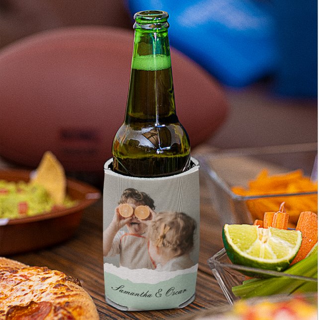 Modernes Foto und Personalisierter Name Minze Gesc Dosenkühler (Von Creator hochgeladen)