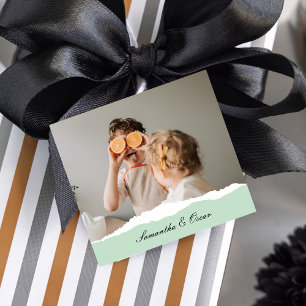 Modernes Foto und Personalisierter Name Minze Gesc Geschenkanhänger