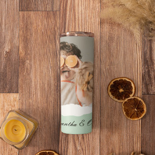 Modernes Foto und Personalisierter Name Minze Gesc Thermosbecher