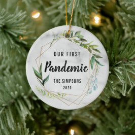 Modernes Foto unserer ersten Pandemie Keramik Ornament