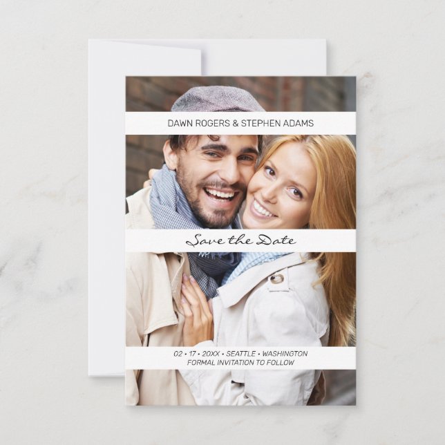 Modernes Foto - Verlobte Paarungsankündigung Save The Date (Vorderseite)
