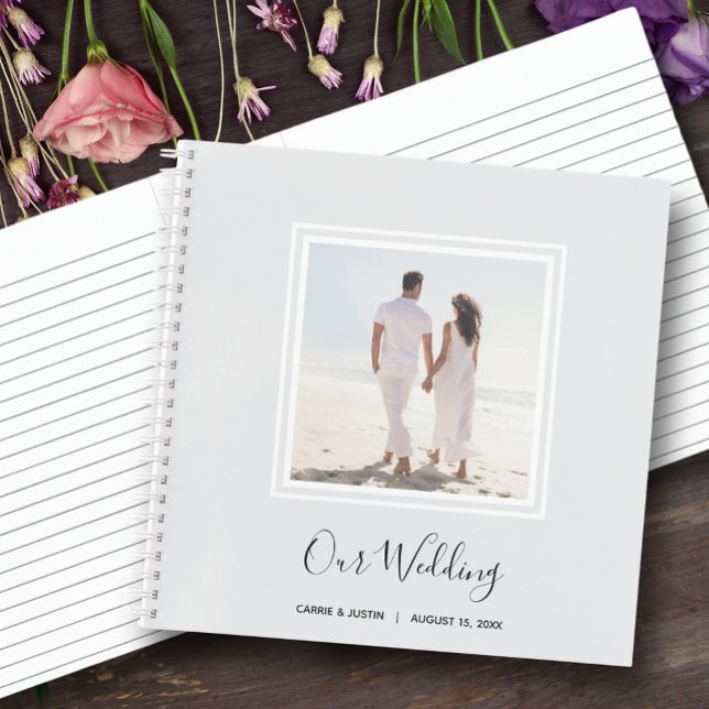 Modernes Foto Wedding Gästebuch Notizbuch (Choose SOFT or HARD cover and the inside page style.)