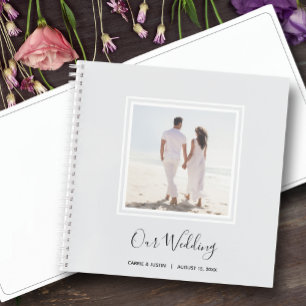Modernes Foto Wedding Spiral Gästebuch Notizbuch