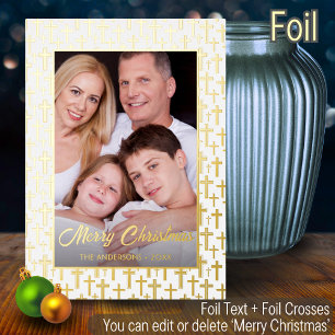 Modernes Foto Weihnachten Folien Feiertagskarte