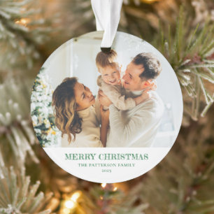 Modernes Foto Weihnachten Grün Ornament