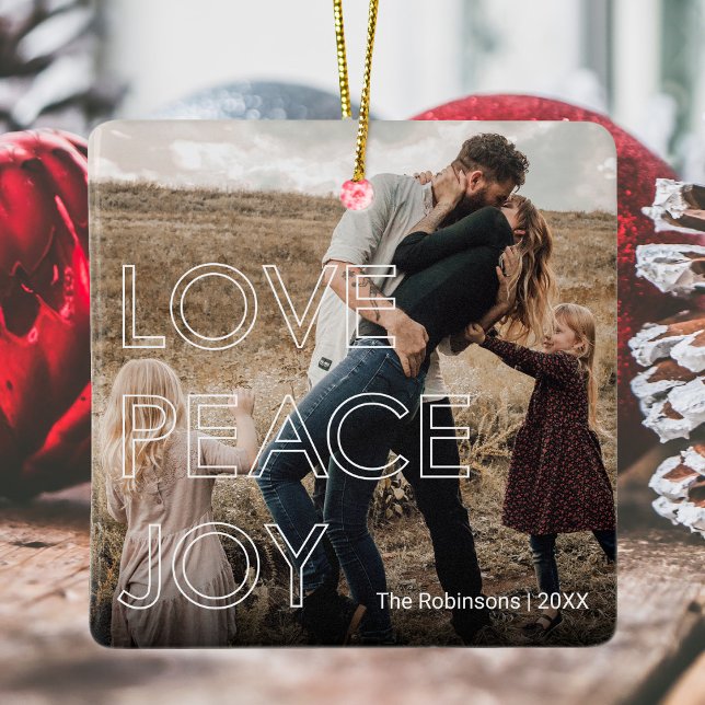 Modernes Foto Weihnachten Keramikornament (Von Creator hochgeladen)