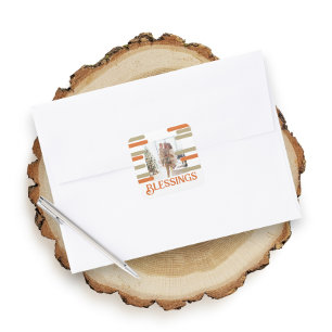 Modernes Foto Weihnachten Personalisiert Quadratischer Aufkleber