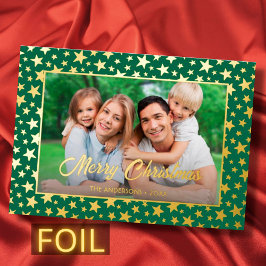 Modernes Foto Weihnachten Weihnachts-Drehbuch Ster Folien Feiertagskarte