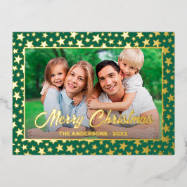 Modernes Foto Weihnachten Weihnachts-Drehbuch Ster Folien Feiertagspostkarte