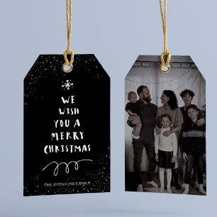 Modernes Foto Weihnachtsgeschenk Tag Geschenkanhänger