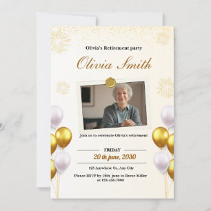 Modernes Foto Zazzle Pensionseinladungen Einladung