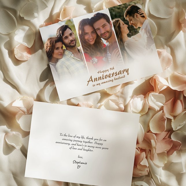 Modernes Foto zum Hochzeitstag | Sammelkarte (Capture cherished memories and express heartfelt love in one beautifully crafted card.)
