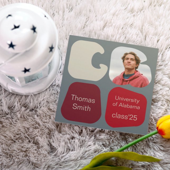 Modernes Foto zur Ankündigung von Abschlüssen und  (Modern Graduation Announcement photo and shapes)