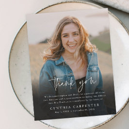 Modernes Foto zur Beerdigung Dankeskarte