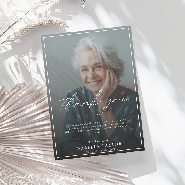 Modernes Foto zur Beerdigung Karte (Von Creator hochgeladen)