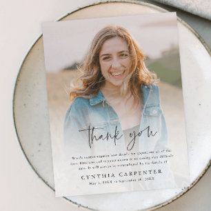 Modernes Foto zur Beerdigung Postkarte