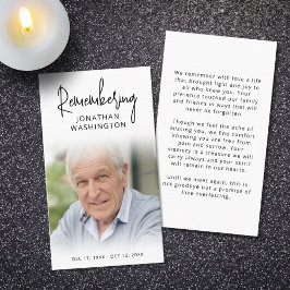 Modernes Foto zur Beerdigung Visitenkarte