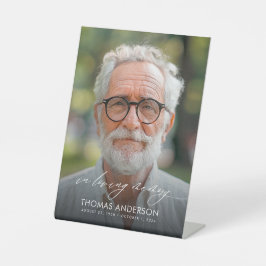 Modernes Foto zur Beerdigung von Erinnerungen Sockelschild