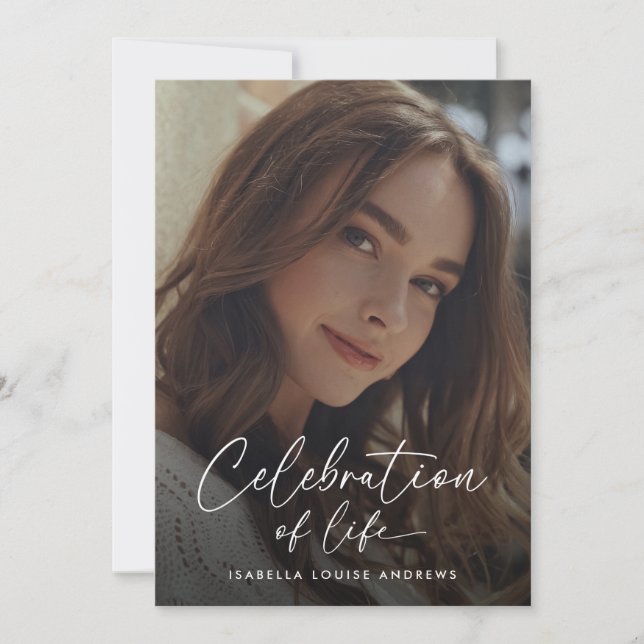 Modernes Foto zur Erinnerung Einladung (Vorderseite)